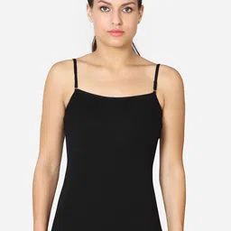 VStar Women Black Solid Slim Fit With Adjustable Straps Camisoles-picture-18
