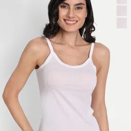 T.T. Women Pack Of 4 Pearl Pure Cotton Non Padded Camisoles-image-55