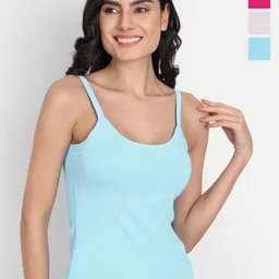 T.T. Women Pack Of 4 Pearl Pure Cotton Non Padded Camisoles-image-88