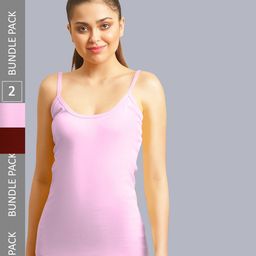 FBAR Pack Of 2 Pure Cotton Long Camisoles-picture-1