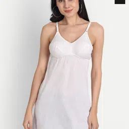 Aimly Pack Of 2 Sleeveless Cotton Bra Cum Long Camisoles-image-58