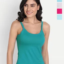 T.T. Women Pack Of 5 Pearl Pure Cotton Label Free Camisoles-image-44