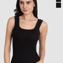 Aimly Pack Of 3 Square Neck Sleeveless Cotton Camisoles-image-20
