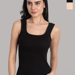 Aimly Pack Of 3 Square Neck Sleeveless Cotton Camisoles-image-98