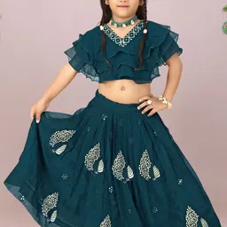 BAESD Girls Embroidered Thread Work Ready to Wear Lehenga & Blouse-image-64