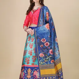 Kaizen TEXO FAB Printed Semi-Stitched Lehenga & Unstitched Blouse With Dupatta image 4