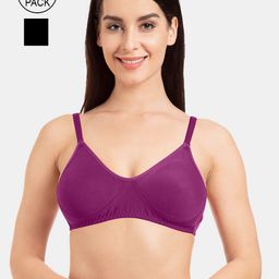 Tweens Pack Of 2 Magenta & Black T-shirt Bra TW-9285-MG-2PC-BLK-image-54