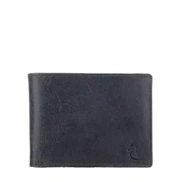 Kara Men Navy Blue Solid Two Fold Leather Wallet-image-30