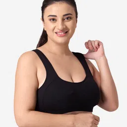 Dermawear Black Solid Sports Lightly Padded Bra-56