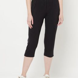 Espresso Women Black Pure Cotton Capris-image-33