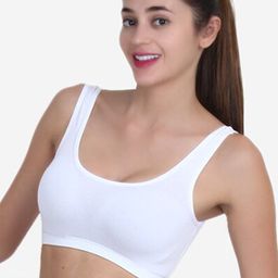 XOXO Design White Non Paded Workout Bra-image-18