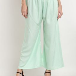 Miaz Lifestyle Women Sea Green Solid Wide Leg Palazzo-image-92