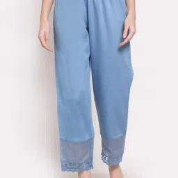 DART STUDIO Women Blue Satin Ethnic Palazzos-image-99
