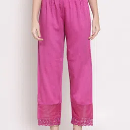 DART STUDIO Women Pink Satin Ethnic Palazzos-99