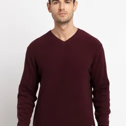 Status Quo Men Maroon Acrylic Pullover-image-69