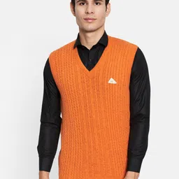 Monte Carlo Men Orange Cable Knit Sweater Vest-picture-49