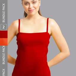 FBAR Pack Of 2 Non-Padded Pure Cotton 180 GSM Camisoles-image-69