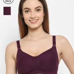 Floret Burgundy Pack Of 2 Non Padded Non Wired Bra-16