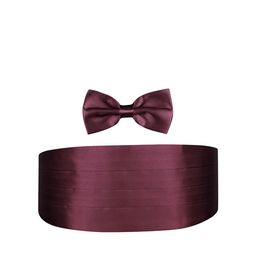 PELUCHE Unisex Maroon Satin Bow Tie & Cummerbund-picture-46