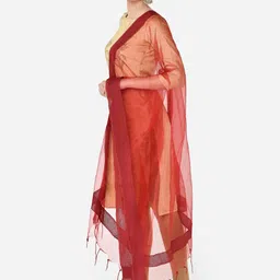 Dupatta Bazaar Maroon Solid Dupatta image 5