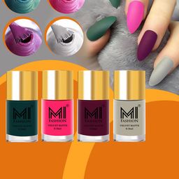 MI FASHION Set of 4 Velvet Matte Nail Polish 9.9 ml Each - Shade 12, 13, 14, 46-image-66