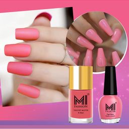 MI FASHION Set of 2 Nail Polish - Pink-54