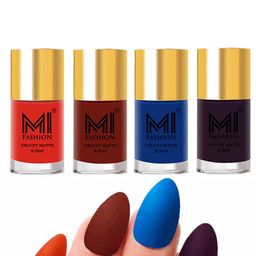 MI FASHION Set Of 4 Velvet Matte Long Lasting Nail Polish- 9.9 ml Each-image-93