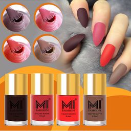 MI FASHION Set Of 4 Velvet Matte Long-Lasting Nail Polish - 9.9ml each-picture-40