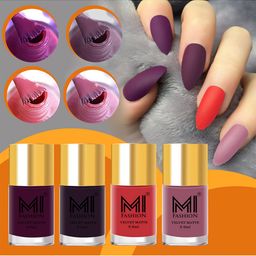 MI FASHION Set Of 4 Velvet Matte Long-Lasting Nail Polish - 9.9ml each-image-84