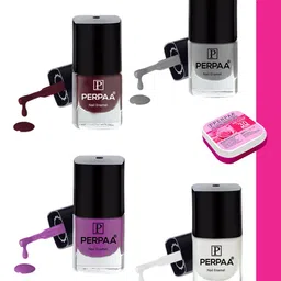PERPAA Set of 4 Trendy Quick-Drying & Long Lasting Gel Nail Enamel - 5 ml each-50