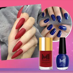 MI FASHION Set of 2 Long-Lasting Nail Polish - Velvet Matte 9.9ml + High Shine 15ml-image-49