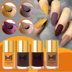 MI FASHION Set Of 4 Velvet Matte Long-Lasting Nail Polish - 9.9ml each-image-95