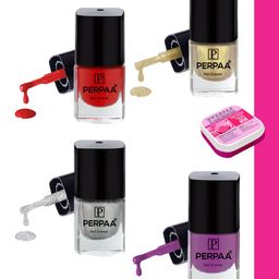 PERPAA Set of 4 Trendy Quick-Drying & Long Lasting Gel Nail Enamel - 5 ml each-39