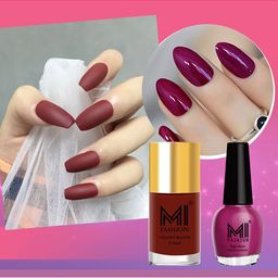 MI FASHION Set of Vernis A Ongles High Shine - 15ml & Velvet Matte - 9.9ml Nail Polish-38
