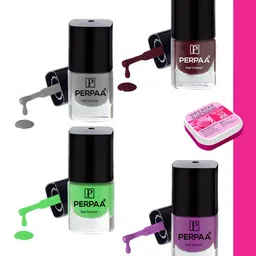 PERPAA Set of 4 Trendy Quick-Drying & Long Lasting Gel Nail Enamel - 5 ml each-52