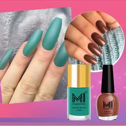 MI FASHION Set of Vernis A Ongles High Shine - 15ml & Velvet Matte - 9.9ml Nail Polish-36