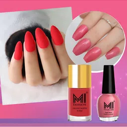 MI FASHION Set of 2 Long-Lasting Nail Polish - Velvet Matte 9.9ml + High Shine 15ml-image-47