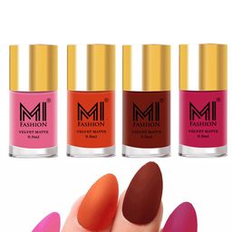 MI FASHION Set Of 4 Velvet Matte Long-Lasting Nail Polish - 9.9ml each-image-67
