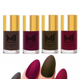 MI FASHION Set Of 4 Velvet Matte Long Lasting Nail Polish- 9.9 ml Each-image-89