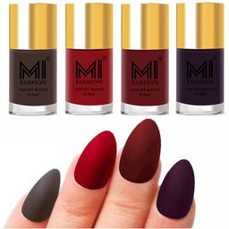 MI FASHION Set Of 4 Velvet Matte Long Lasting Nail Polish - 9.9ml Each-image-66