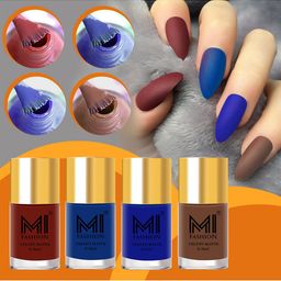 MI FASHION Set Of 4 Velvet Matte Long Lasting Nail Polish - 9.9ml Each-image-57