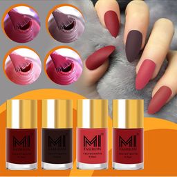 MI FASHION Set Of 4 Velvet Matte Long-Lasting Nail Polish - 9.9ml each-53