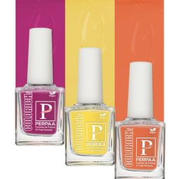 PERPAA Colorich Set Of 3 French Formula Nail Polish-10ml Each-Rani Pink-Orange-Lime Yellow-10