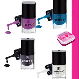 PERPAA Set of 4 Trendy Quick-Drying & Long Lasting Gel Nail Enamel - 5 ml each-22