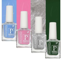 PERPAA Colorich 4-Pcs Nail Polish -10ml Each -Army Green-Baby Pink-Ice Blue-Texture Silver-10