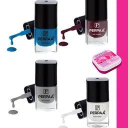 PERPAA Set of 4 Trendy Quick-Drying & Long Lasting Gel Nail Enamel - 5 ml each-17
