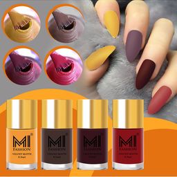 MI FASHION Set Of 4 Velvet Matte Long Lasting Nail Polish- 9.9 ml Each-image-69