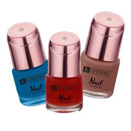 krayons Set Of 3 Color Me Crazy Gel Long Lasting Nail Polish - 8ml Each-image-81