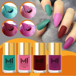 MI FASHION Set Of 4 Velvet Matte Long Lasting Nail Polish - 9.9ml Each-image-100