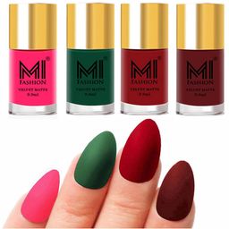 MI FASHION Set Of 4 Velvet Matte Long-Lasting Nail Polish - 9.9ml each-image-80